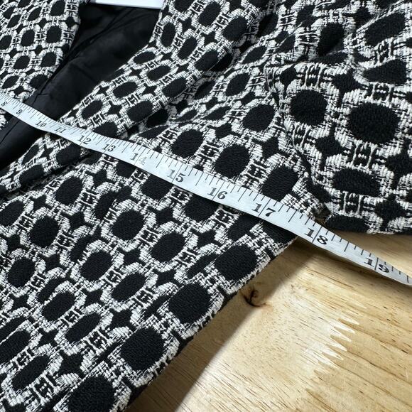 Reiss NWOT Bianca Single Breasted Jacquard Pattern Blazer Black & White Size 4 - Picture 9 of 10